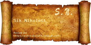 Sik Nikolett névjegykártya